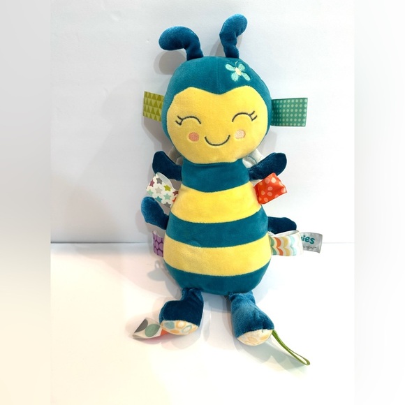 TAGGIES Mary Meyer Bean Bag Plush FUZZY BUZZY BEE Stuffed Animal Baby Toy 10" - Picture 1 of 5